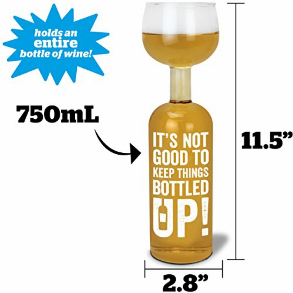 BigMouth Inc. Wine Bottle Glass